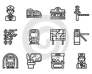 Railway outline icon and symbol for website, application