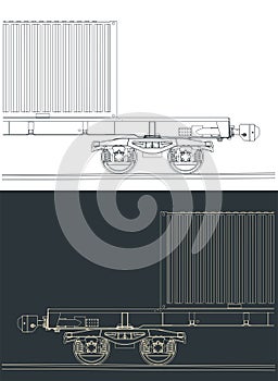 Railway platform with container