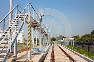 Railway platform of refueling complex