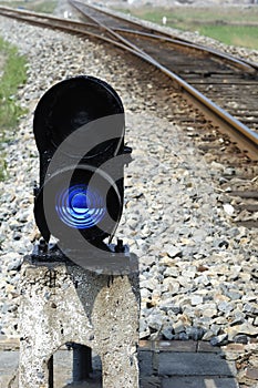 Railway point signal lamp