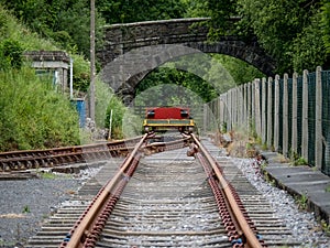 Railway rail buffers, end of the line. UK