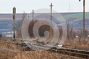 Railway, railroad at autumn. Cale ferata toamna.