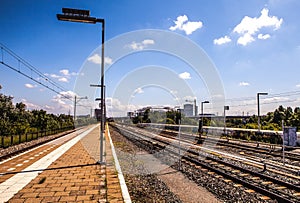 Railway or railroad tracks for train transportation