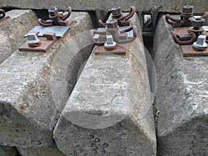 Railway railtrack tracks concrete sleepers