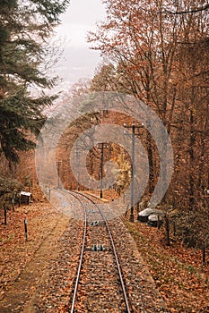 Railway road from the Heidelberg town up the hill.