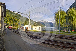 Railway runs in the Poschiavo