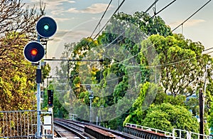 Railway signal in Melbourne, Australia