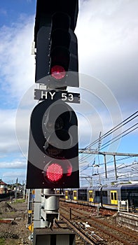 Railway signals and train