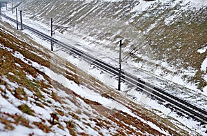 Railway in snow