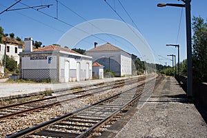 Railway station ghost in Mouriscas, Ribatejo, SantarÃÂ©m, Portugal photo