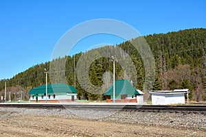 Railway station in Kuznetsk Alatau mountains