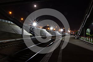 Railway station at night