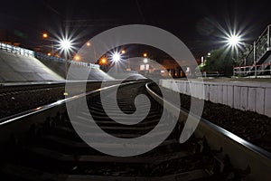 Railway station at night