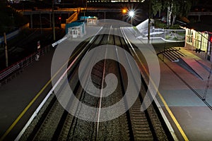 Railway station at night