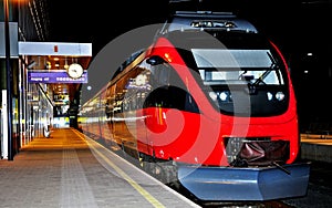 Railway station at night