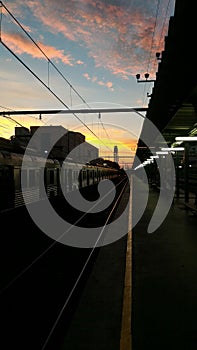 Railroad Breaking Dawn photo