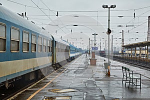 Railway station with passaenger train