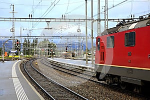 Railway station in Sargans. Switzerland