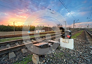 Railway station with semaphore