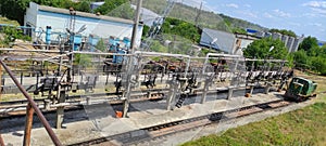 Railway station for unloading and loading petroleum products