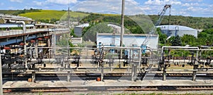 Railway station for unloading and loading petroleum products