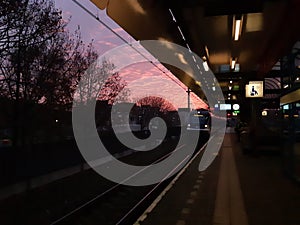 Railway station weesp sunrise
