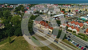 Railway Station Wladyslawowo Dworzec Kolejowy Aerial View Poland