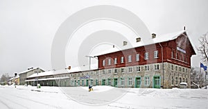 Railway station in Zelezna Ruda. Czech Republic