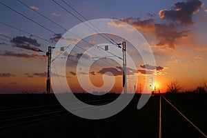 Railway sunset