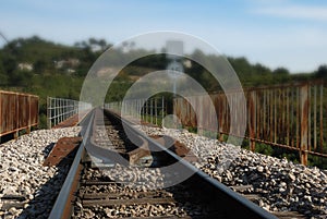 Railway track with blurred background