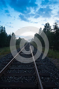 Railway track in the evening