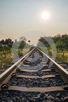 Railway track go ahead forward