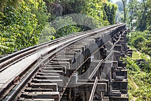Railway track in Kanchanaburi province, Thailand