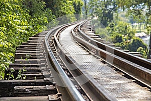 Railway track in Kanchanaburi province, Thailand