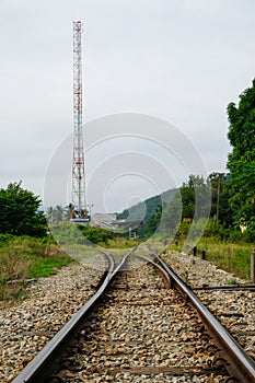 Railway track in Manek Urai, Kelantan, Malaysia