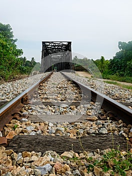 Railway track in Manek Urai, Kelantan, Malaysia