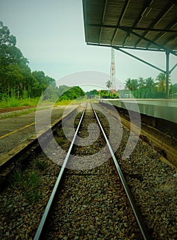 Railway track in Manek Urai, Kelantan, Malaysia