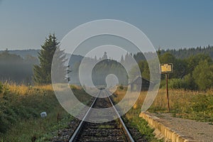 Railway track near Dobra na Sumave station