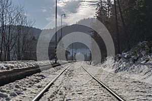 Železničná trať pri obci Dedinky