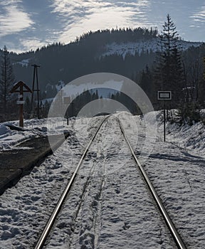 Železniční trať u obce Dedinky