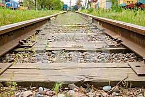Railway track with old trains