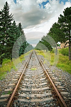 Railway track in perspective