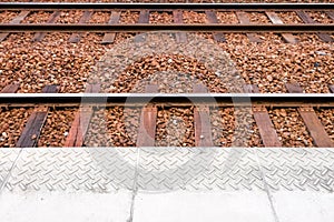 Railway track and platform