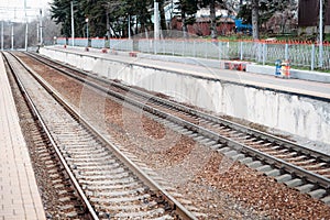 The railway track, the platform