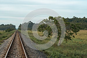 Railway track that runs through an isolated part of the east coast of Malaysia