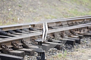 Railway track, steel rails. Transport system