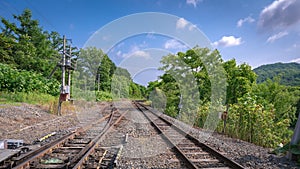 Railway Track With A Street View photo