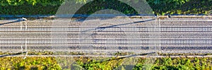 Railway track tracks line railroad train rail aerial photo panoramic view