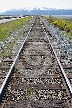 Railway track in wilderness