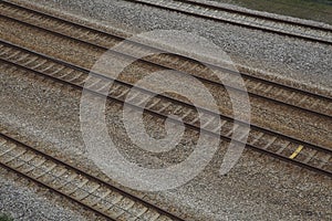 Railway tracks and ballast photo